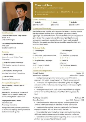 Pikachu resume template preview