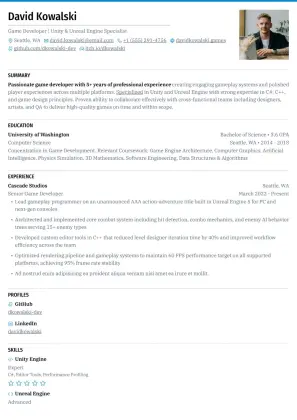 Scizor resume template preview